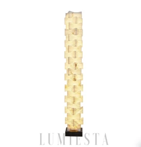 LUMIESTA Stojąca lampa, alabastrowa, kwadratowa,  