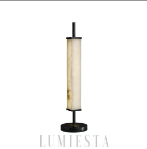 LUMIETSA Lampa stołowa, alabaster i mosiądz SERANO