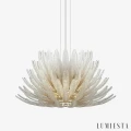 Lampa liniowa CAOWL z białego marmuru i czarnego metalu – eleganckie oświetlenie nad stół lub wyspę kuchenną.
