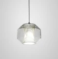 Nowoczesna lampa szklana z marmurowym elementem do jadalni