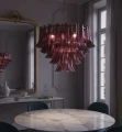 Żyrandol szklany glamour nad stół do eleganckiej jadalni