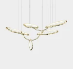 LUMIESTA Lampa wisząca mosiężna biała, CLOUD RINGS 150