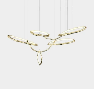 LUMIESTA Lampa wisząca mosiężna biała, CLOUD RINGS 150