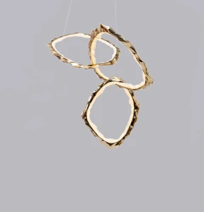 LUMIESTA Lampa wisząca mosiężna biała, trzy pierścienie pionowe CLOUD RINGS 