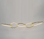 LUMIESTA Lampa wisząca mosiężna biała, pięć pierścieni CLOUD RINGS 