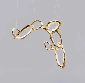 LUMIESTA Lampa wisząca mosiężna biała,  nowoczesna CLOUD RINGS