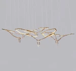 LUMIESTA Lampa wisząca mosiężna biała,  instalacja świetlna CLOUD RINGS