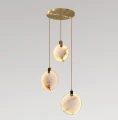 Żyrandol alabastrowy Harvest – elegancka lampa wisząca z naturalnego alabastru i mosiądzu do salonu premium