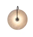 Kinkiet alabastrowy okrągły złoty – elegancka lampa ścienna z naturalnego alabastru do salonu i sypialni