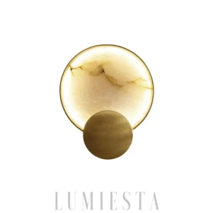 LUMIETSA Kinkiet alabastrowy złoto-biały MATTERHORN