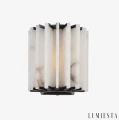 Kinkiet alabastrowy czarno-biały Viseu – nowoczesna lampa ścienna z naturalnego kamienia, Ø25 cm.