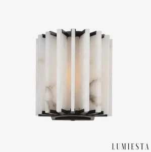 LUMIETSA Kinkiet czarno-biały alabastrowy, VISEU