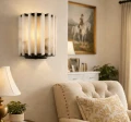 Nowoczesny kinkiet alabastrowy Viseu – elegancka lampa ścienna G9 do wnętrz premium.