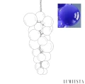 Kolorowa lampa wisząca Segreto Blue – żyrandol szklany do salonu