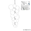 Biała lampa wisząca szklana Segreto – nowoczesny żyrandol Ø60 cm