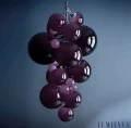 Kaskadowy żyrandol fioletowy do wysokich wnętrz