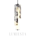 Wisząca lampa marmurowa tubowa biała 8×30 cm łączy naturalny kamień i szkło w smukłej formie, która daje miękkie, rozproszone światło do nowoczesnych wnętrz.