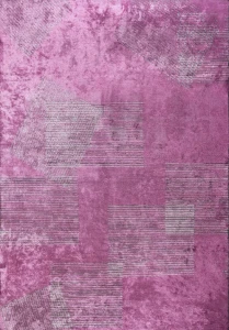 DYWAN MATRIX PINK - LIGHT GREY 200x250 | Dywan z geometrycznym, stylowym wzorem