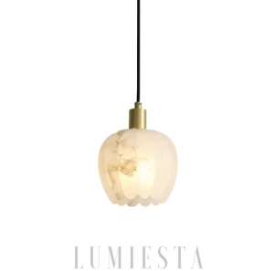 LUMIESTA Lampa wisząca alabastrowa Lilin, lampa okrągła