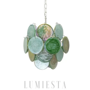 LUMIESTA Lampa wisząca MURANO vintage, lampa szklana zielona