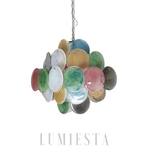 LUMIESTA Żyrandol z kolorowego szkła Murano, szklana lampa wisząca WENECJA