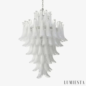 LUMIESTA Żyrandol szklany APOLLO, biała lampa wisząca