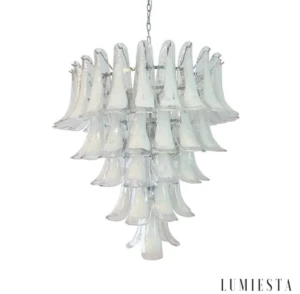 LUMIESTA Żyrandol szklany biały GALASSIA