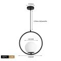 Kilka lamp Mila zawieszonych obok siebie tworzy efektowną kompozycję świetlną.