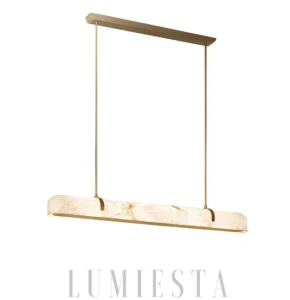 LUMIESTA Żyrandol alabastrowy mosiężny podłużny YUNIKA