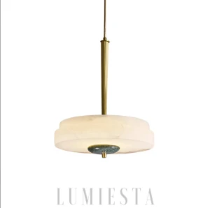 LUMIESTA Trave – biała lampa wisząca z alabastru