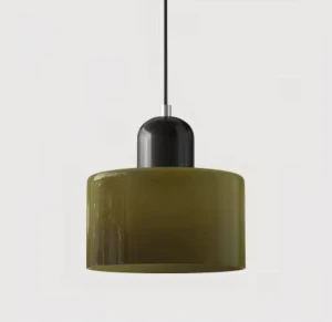 LUMIESTA Lampa wisząca szklana MONDI – ciemna zieleń