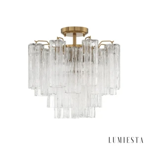 LUMIESTA Lampa sufitowa szklana, złota ASSISI