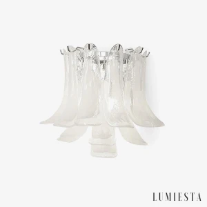 LUMIESTA Kinkiet metalowo-szklany, biały MATERA