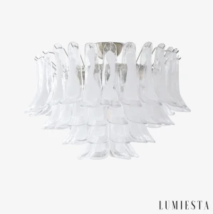 LUMIESTA Lampa sufitowa metalowo-szklana, biała nikiel MERCURIO